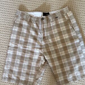 Hurley Tan Plaid Men's Shorts